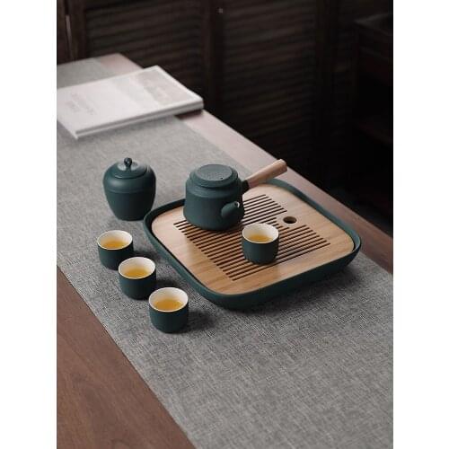 Bamboo and ceramic tea trays tea table ET bamboo tea platters kung fu tea accessories