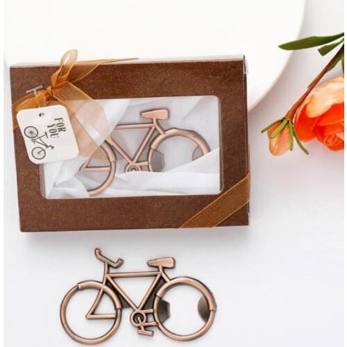 Free Shipping 20pcs/lot Baby Shower Favors Bronze bicycle bottle opener