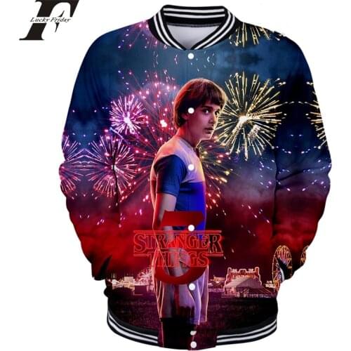 Stranger Things 3D Print Baseball jacket bomber jacket men/women Horror TV series Stranger Thing uniform Harajuku clothes