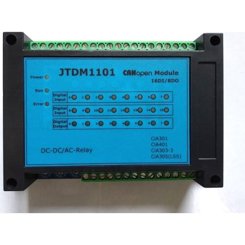 CANopen IO Module JTDM1101, 16DI / 8DO, Comply with DS301, DS401, Support LSS