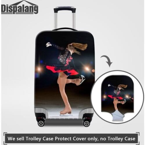 Dispalang Ice Skates Print Travel Elastic Luggage Protective Covers For 18 to 30 Inch Trolley Case Girls Suitcase Dust cover