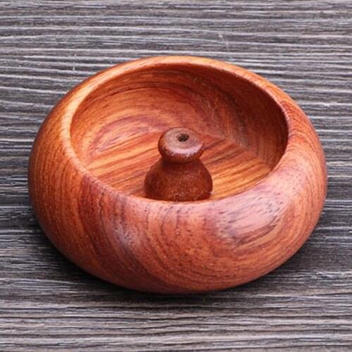 1PCs Rosewood Incense Burner Stick Holder Bowl Shape Censer Home Decoration Smell Aromatic Wooden Stand Desk Encens Holder