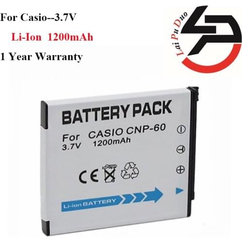 Hot sale!!! High Quality 1200mAh New Replacement Battery For Casio CNP-60 CNP60 NP-60 Ex-s10 Ex-z80 Ex-z9