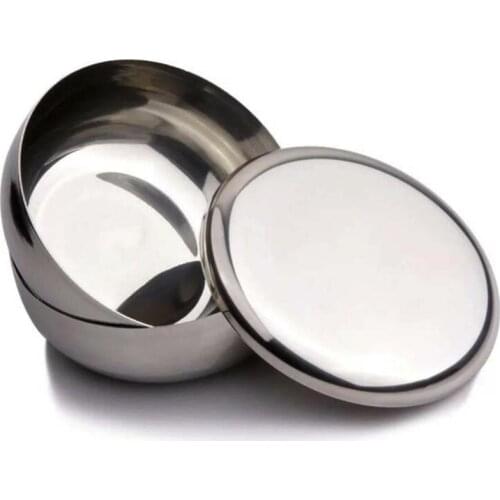 Stainless Steel Bowl Korean Big Cooked Rice Bowl With Cover 10cm 12cm Kimchee Thickening Baby Children Bowl Kitchen Tableware