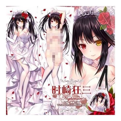 New Dakimakura 2WAY Hugging Body Pillow Case Japanese Anime Otaku Pillow Cushion Cover DATE A LIVE Tokisaki Kurumi Wedding Dress