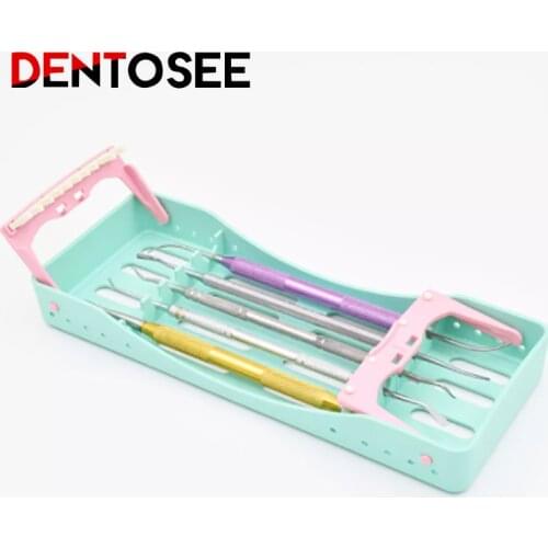 Dental Sterilization Rack Plastic Surgical Sterilization Box Dental Autoclave Cassette File Burs Disinfection Holder