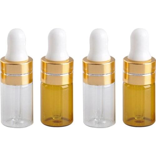 3ml/5ml Empty Glass Dropper Sub-bottles Essential Oil Glass Tube For Portable Travel Refillable Bottle Cosmetic Tools