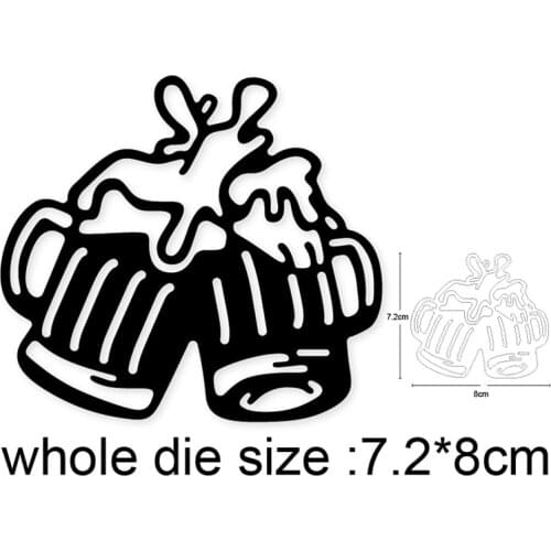 Christmas Beer Mug Cup Metal Cutting Dies Scrapbooking Stencils dies DIY Paper Card Decor Embossing Die Cuts Craft Dies 2020 NEW