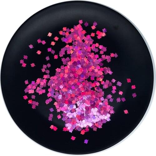 Pink Maple Leaf Glitter Sequins Flakes for Epoxy Resin Silicone Mold Clay Slime Filling Nail Art Face Handmade Craft Making DIY