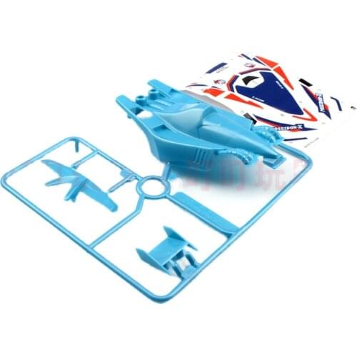 Sea King Poseidon Pearl Light Blue Car Case Racing Car Shell with Sticker Parts for 1/32 RUIZE DD Mini 4WD Car Model