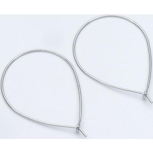 10pcs Rhodium plated Brass Teardrop Earring Hoops, Silver Threader Earring Components (GB-709-2)