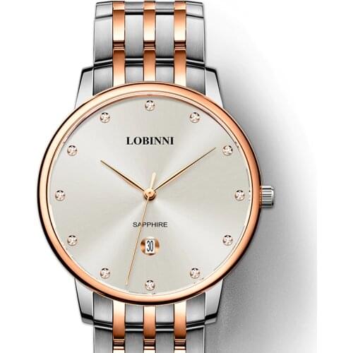 Switzerland Luxury Brand Wristwatches LOBINNI 7mm Ultra-thin Quartz Watch Men Fashion Lovers Style Water Resistant Clock L3010M