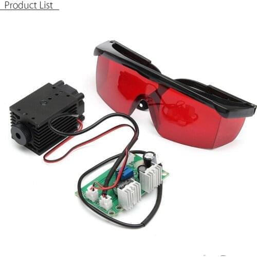 High Power Focusing Blue Laser Module TTL 450nm 2500mW 12V DIY CNC Cutting Laser Engraver Accessories 2.5W + Goggles