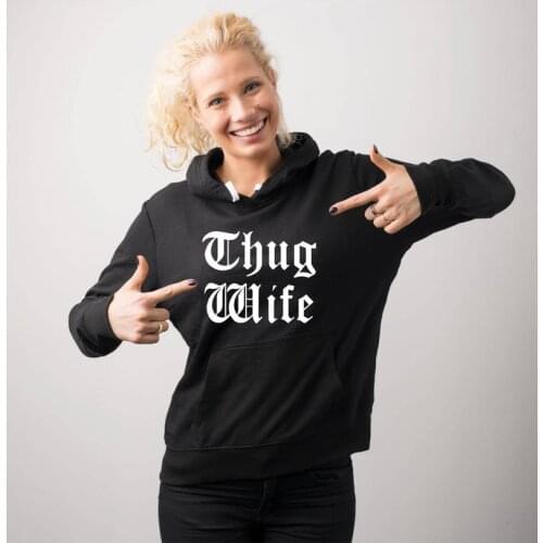 Skuggnas New Arrival Thug Wife Hoodie Best Wife Hoodies Gift for Wife Wifey Sweatshirt Long Sleeved Fashion Tumblr Wifey Hoody