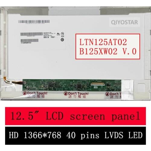 12.5" LED matrix for HP Elitebook 2560P 2570P laptop lcd screen panel LTN125AT02 B125XW02 V.0 1366*768 40 pins LVDS