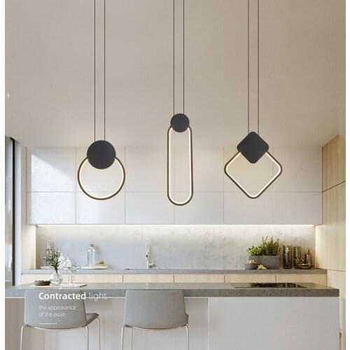 Nordic minimalist bedside bedroom LED long-line chandelier single head cafe bar creative personality led restaurant chandelier