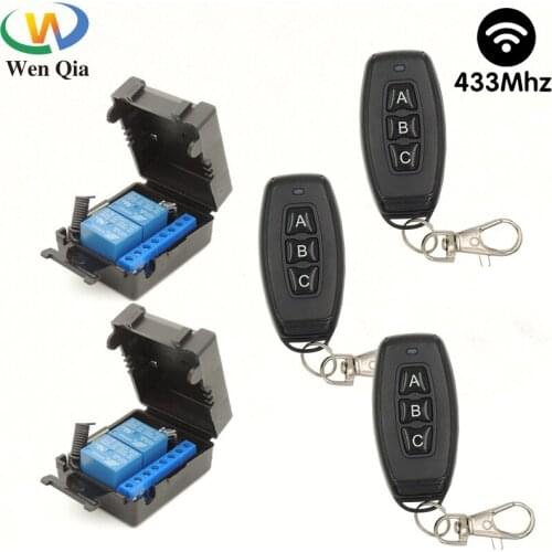 433MHz Universal Wireless Remote Control DC12V2CH RF Relay with wirejumper Transmitter For Garage/Gate/Motor/Lamp/Home appliance