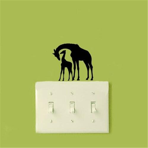 Lovely Switch Sticker Decals Giraffe Mother And Child Vinyl Wall Stickers For Kids Rooms 2WS0347