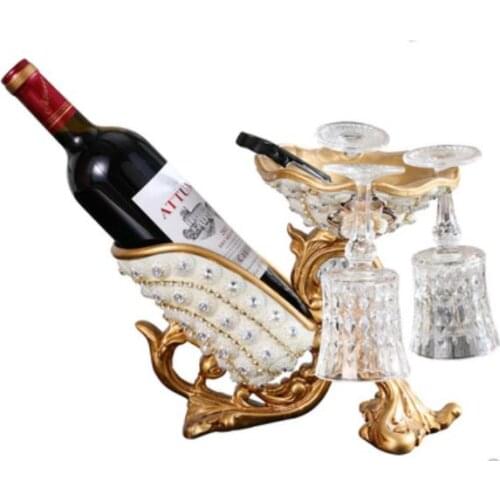 European style wine rack decoration wine bottle rack creative household multifunctional wine rack luxury living room wine holder