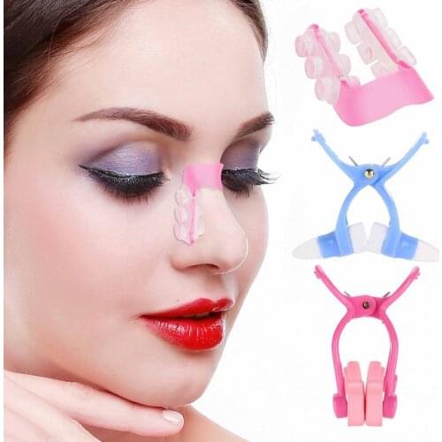 3pcs/Set Beauty Nose Up Shaping Tool Kit Nose Lifting Bridge Shaper Massage Clip + Straightening Clip+ Nose Up Clip Correction