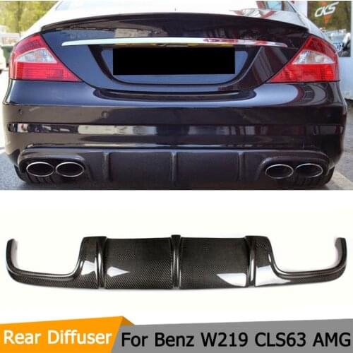Car Rear Bumper Diffuser Lip for Mercedes Benz CLS Class W219 CLS63 AMG Sedan 4 Door 2006-2010 Carbon Fiber Rear Bumper Diffuser