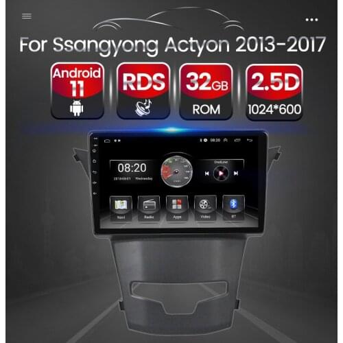 Android 11 Car No DVD Player Multimedia Auto Radio Stereo For Ssangyong Actyon 2013 2014 2015 2016 2017 SWC 2.5D Touch Screen