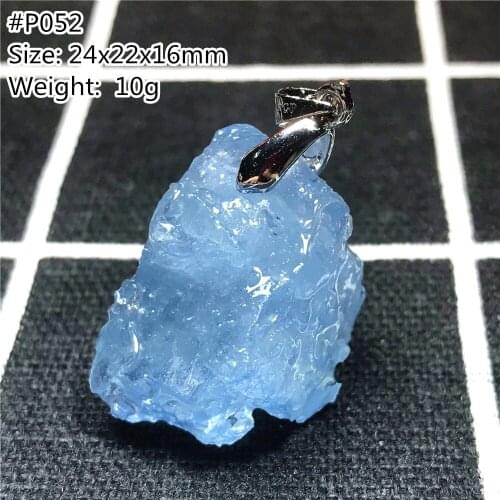 Top Natural Ocean Blue Aquamarine Stone Pendant Jewelry For Woman Lady Man Gift Crystal 19x15x8mm Beads Silver Gemstone AAAAA