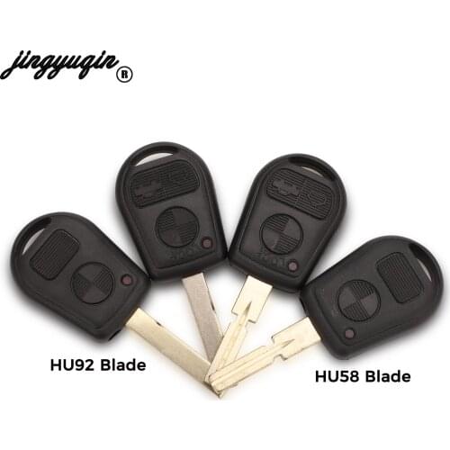 Jingyuqin 2/3 Buttons Car key Shell Cover Case for BMW E31 E32 E34 E36 E38 E39 E46 Z3 Z4 Hu58 hu92 Blade Uncut Key Blank