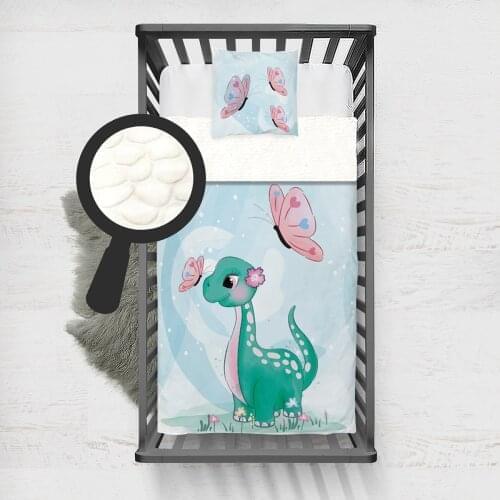 Kids Minky Blanket Super Soft and Warm Blankets Children for Couch and Bed Light Blue Dinosaur Butterfly Model 225