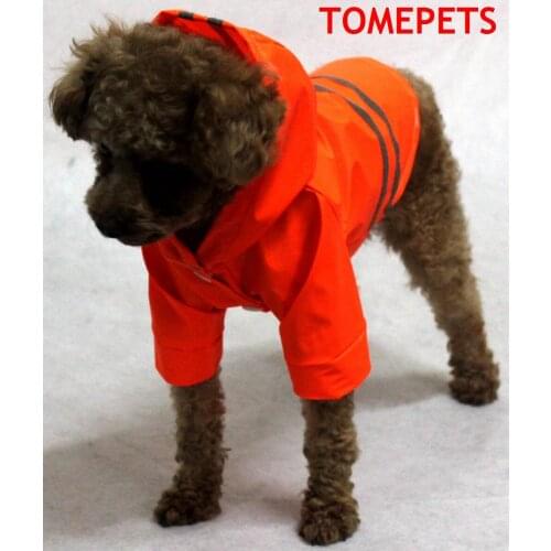 TOMEPETS pet raincoat for small dogs cute solid three fluorescent colours with reflextive stripe doggie rainwear