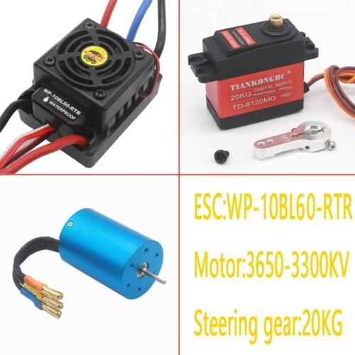 HSP 107051 3300KV brushless sensorless motor and 60A Waterproof ESC 2S/3S WP-10BL60-RTR For 1/10 Models Remote Control RC Car
