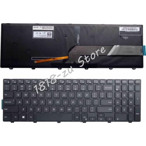For Dell Inspiron 15 5000 Series 15 5551 5552 5555 5558 5559 7559 keyboard US layout black color with backlit keyboard