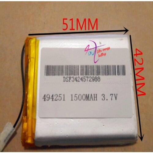 Best battery brand 3.7V 1500mah polymer 494251 MP3 / 4 new stock lithium core navigation