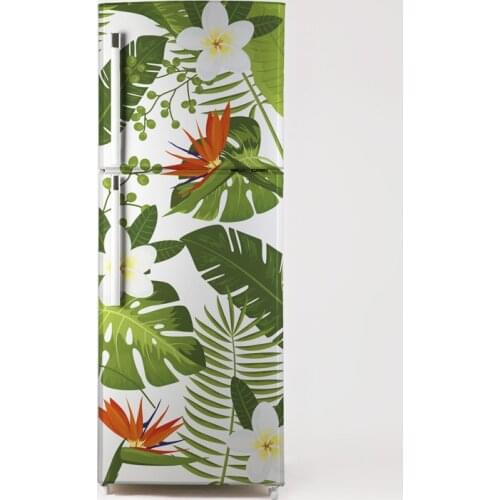 Fridge Sticker Tropical Leaf Refrigerator Dishwasher Door Wrap Kitchen Wallpaper Accessories Modern 3d Wall Stickers