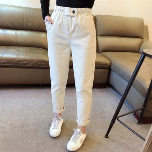 High Quality Thick Corduroy Vintage Pants Korean Style New High Waist Loose Pants Casual Simple Straight Female Pants For Winter