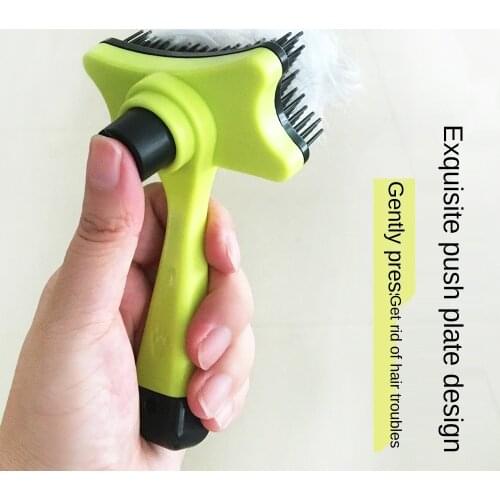 Pet Cat Dog Comb Beauty Cleaning Supplies Automatic Hair Removal Comb Dog Comb Pet Self-cleaning Comb Medium Cat and Dog Ope