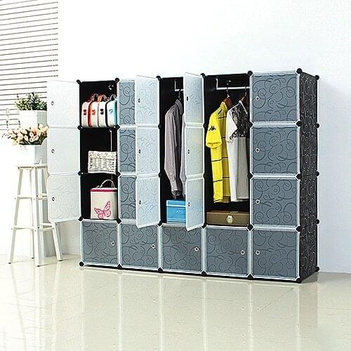 DIY 5-layer 20-door Wardrobe Cube Storage Cabinet Storage Furniture Cloth Storage Bedroom Home Furniture Wardrobes Closet HWC