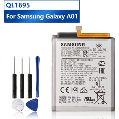 Samsung Original QL1695 Battery For Samsung Galaxy A01 Genuine Replacement Phone Battery 3000mAh With Free Tools