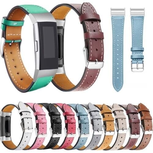 Replacement Leather Straps Band for Fitbit Charge 4 Bands Interchangeable sport Fitness WatchBands With metal buckle for Charge3