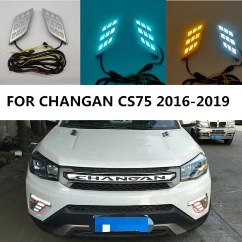 Led Drl For Changan CS75 2016-2019 drl Daytime Running Light Front Bumper Driving Fog Lamp Daylight Headlight Accessories