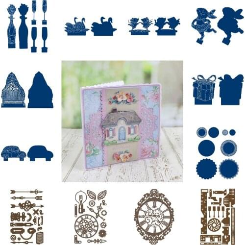 Vintage Flower Bee Animal Cart Metal Cutting Die Scrapbook Embossed Paper Card Album Craft Template Cut Die Stencils 2021 New
