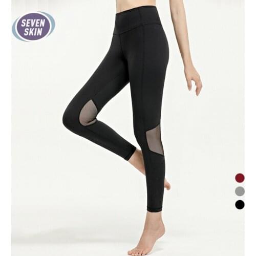 SEVEN SKIN Women Fitness Running Tights Push Up Energy Mesh Workout Gym Yoga Pants Classic High Waist Seamless Sport Leggings