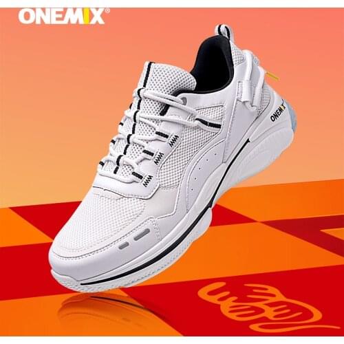 Onemix Women Casual Sneakers Ultralight Breathable Mesh Running Shoes Outdoor Sports Coach Retro Jogging Lace-up Sneakers