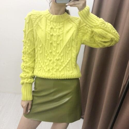 High Street Feminine O-neck Loose Pullovers Autumn Hollow Out Tops Runway Personality Womens Embroidery Knitted Balls Sweaters