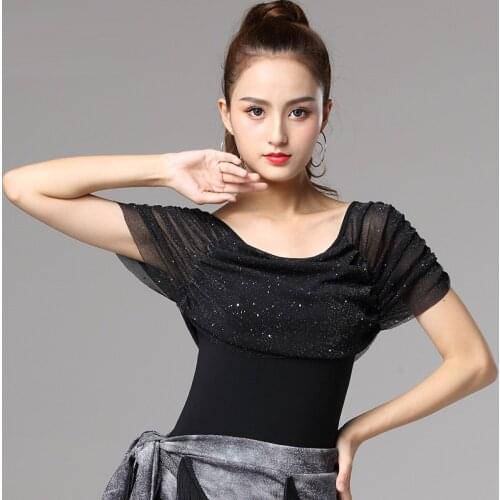 H2630 Female Adult Latin Dance Top Women Modern National Standard Ballroom Dance Professional Performance Training Lady Costumes
