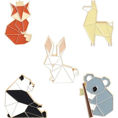 Rabbit Lapel Pins Panda Enamel Badges Anime Brooches For Women Cute Cartoon Animals Pins Metal Decorative Badges Vintage Brooch