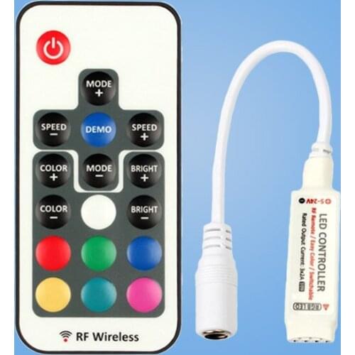 10PCS LED RGB Controller RF 17 Key 3x4A 12A Mini Wireless LED Dimmer Remote Control For 5050/3528/5730/5630/3014 RGB Strips