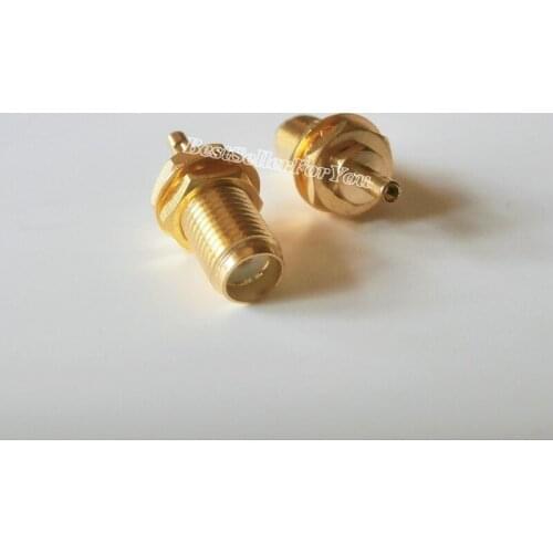 10Pcs SMA Female Plug center Nut Bulkhead Solder For RG178 RG196 Cable RF Connector