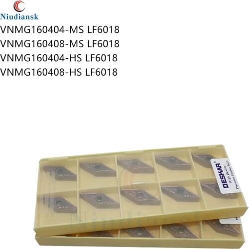 10PCS VNMG160404-MS VNMG160404-HS VNMG160408-MS VNMG160408-HS LF6018 Turning Tools Carbide Inserts CNC Metal Lathe Tools
