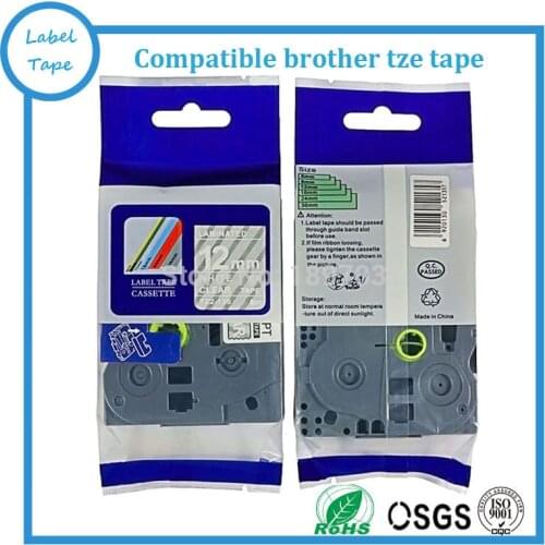 12mm compatible label tape TZe-135 TZe135 TZe 135 white on clear for brother p-touch printer